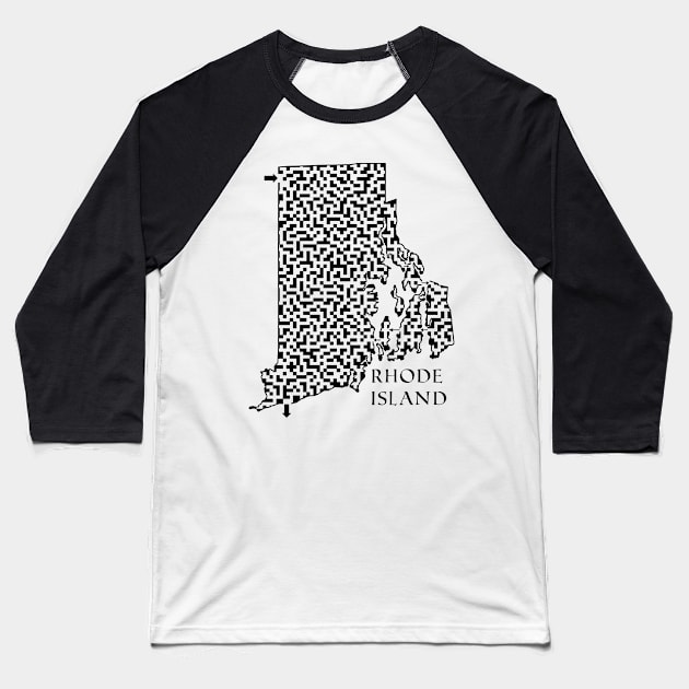 State of Rhode Island Maze Baseball T-Shirt by gorff